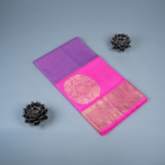 Venkatagiri silk lavender color with neon pink border saree