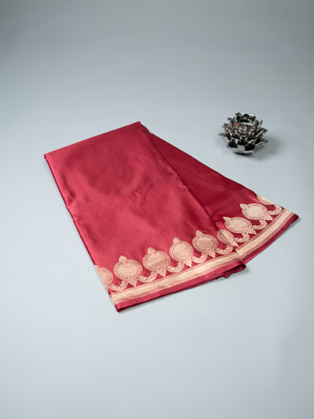 banasari puna silk maroon color saree