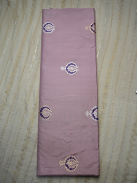 Banarasi all over light gold zari with pink dots (baby pink), (rani pink) plain blouse with border