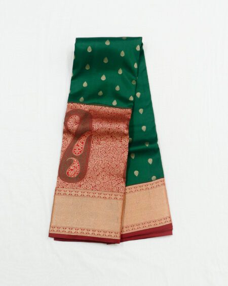 Coimbatore silk saree bottle green colour